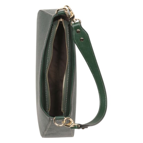 DIVINA FIRENZE Made In Italy Leather Crinkle Shoulder Bag - Picture 2 of 3